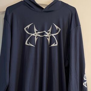Under Armour Dark Blue Hoodie with Silver Logo